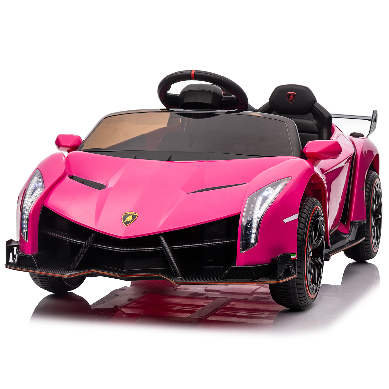 Lamborghini Poison Small Dual Drive 12V 4.5AH with 2.4G Remote Control Sports Car Pink