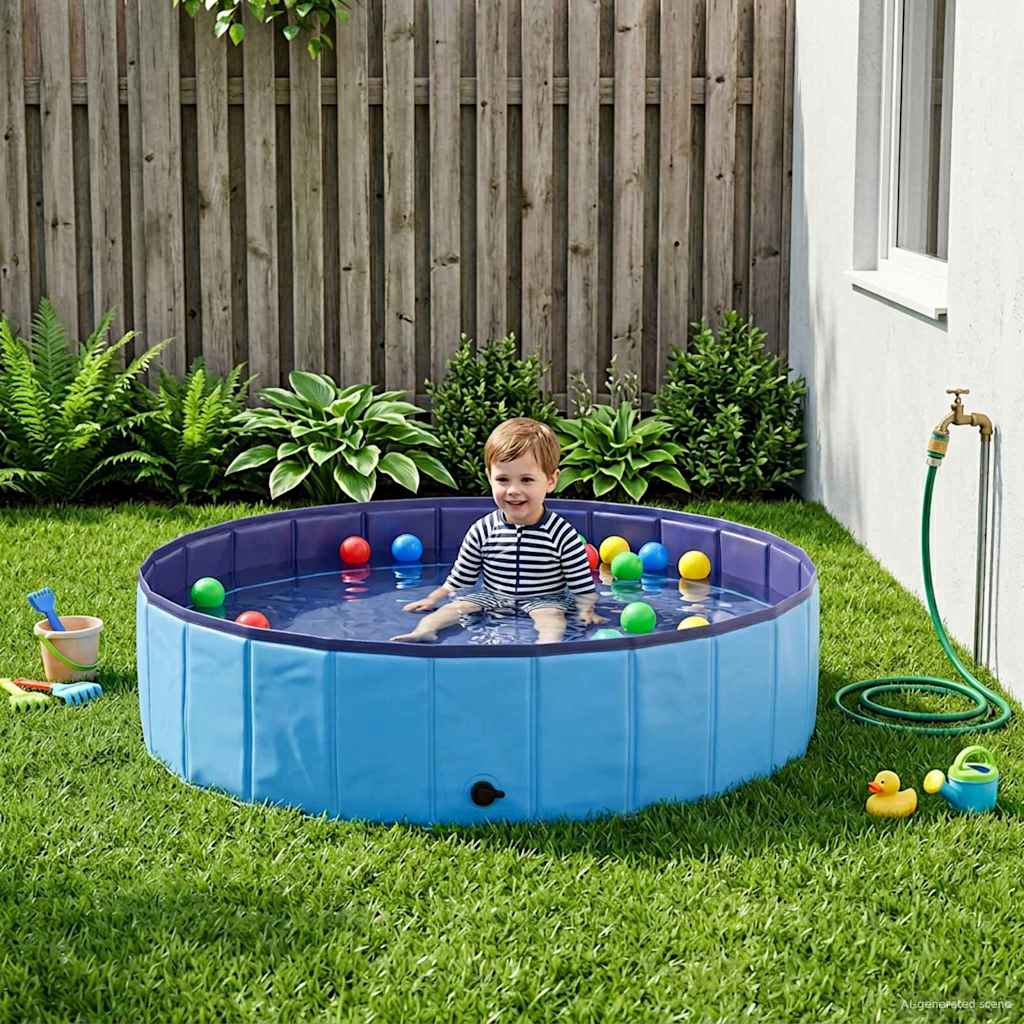 Children Swimming Pool Ø 47.24 x 11.81 in Round for Blue